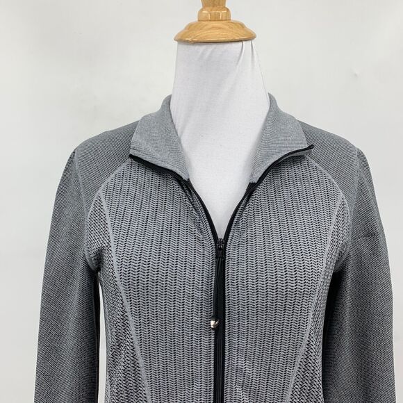 Lorna Jane Uniquely Jacket Womens S Small Iron Black Seamless Stretch Full Zip - Picture 3 of 9